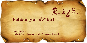 Rehberger Ábel névjegykártya